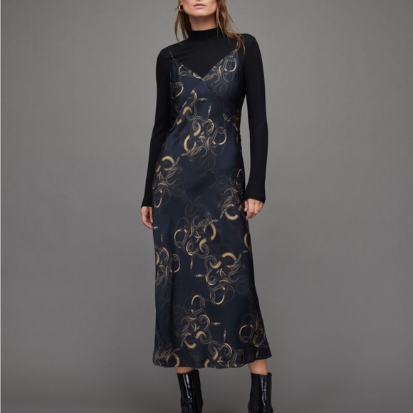ALL SAINTS Melody Tempest Midi Dress - Picture 6 of 6